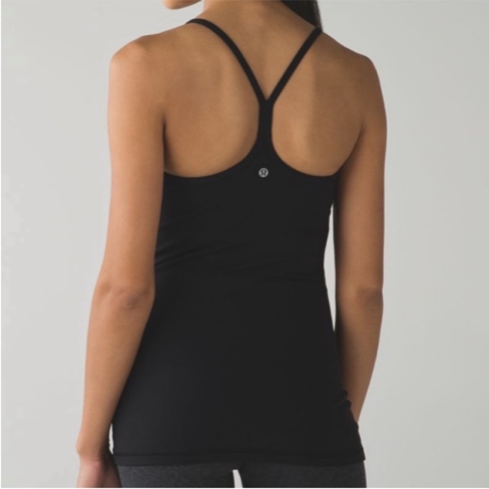 Lululemon Power Y Tank black Geo zodiac Pattern Size 8 EUC